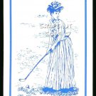 VINTAGE GOLF GIBSON TYPE GIRL ART BLUE SINGLE PLAYING SWAP COLLECTIBLE GOLF CARD
