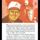 PAUL BEAR BRYANT TRUE VALUE ALABAMA CRIMSON TIDE FOOTBALL CARD HOF