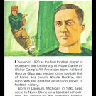GEORGE GIPP TRUE VALUE GIPPER NOTRE DAME LEGEND ALL AMERICAN FOOTBALL CARD STREP