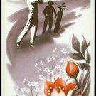 OLD ART DECO PURPLE GOLF FLOWERS SINGLE PLAYING SWAP COLLECTIBLE GOLF CARD