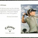 ANNIKA SORENSTAM 2006 CALLAWAY RARE PROMO AD TRADE CARD SCARCE MAGAZINE INSERT