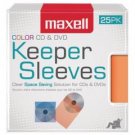 Maxell 190151 CD/DVD Keeper Sleeves, 25 pk