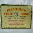 Antique Pflueger Fish Hook Box w/ some hooks