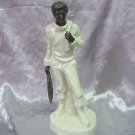 Antique Minton Figure The Fisherman Porcelain & Bronze