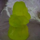 Vintage Solid Glass Vaseline Girl Figure Paperweight