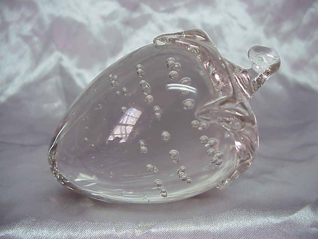 Vintage Solid Glass Strawberry Paperweight