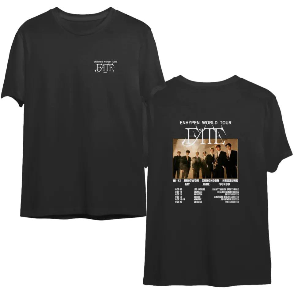 Enhypen World Tour Fate Tshirt, Dark Blood Enhypen (Double Sided)