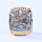 Replcia Solid Zinc Alloy 2015 Denver Broncos 50 Super Bowl Championship Rin