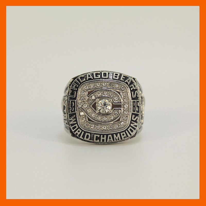 NEW SILVER COLOR 1985 CHICAGO BEARS SUPER BOWL XX WORLD CHAMPIONSHIP RING U