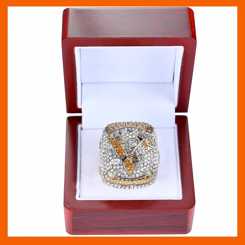 2017 PITTSBURGH PENGUINS STANLEY CUP SCORES ENGRAVED CHAMPIONSHIP RING WITH