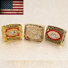3pcs/set 1982 1987 1991 Washington Redskin championship rings  custom footb