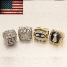 1986 1990 2007 2011 4pcs/set New York giants Super Bowl Championship Rings