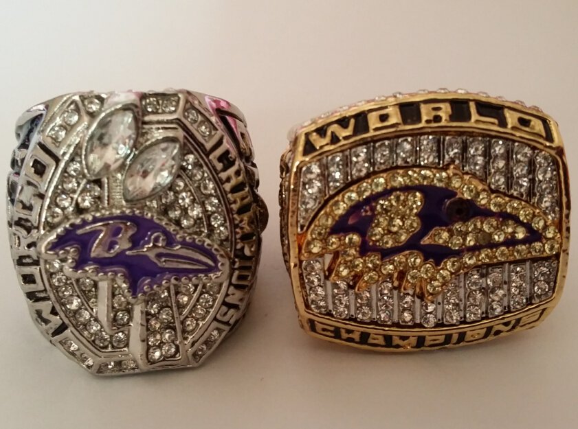 2pcs per set 2000 2012 Baltimore Ravens Championship rings replica drop shi