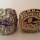 2pcs per set 2000 2012 Baltimore Ravens Championship rings replica drop shi