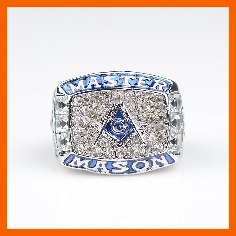 Master Mason MASONIC BLUE LOGO CHAMPIONSHIP RING BEAUTIFUL RING US SIZE 8 9