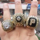 3 Pcs/set 1960 1971 1979 Pittsburgh Pirates World Series Championship Ring-