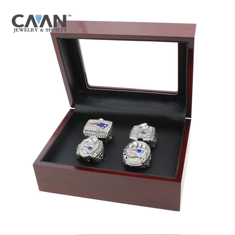 4 pcs/set Amazing quality New England Patriots World Championship Ring Set