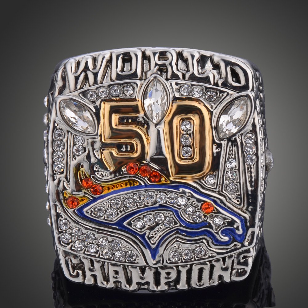 New Arrival 2015 Denver Broncos 50 Super Bowl Championship Ring Solid Repli