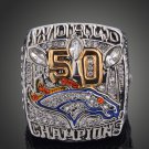 New Arrival 2015 Denver Broncos 50 Super Bowl Championship Ring Solid Repli