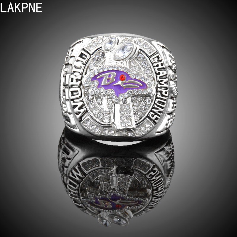 LAKONE Champions ring, Flacco 2012 Baltimore Ravens Super Bowl football Wor