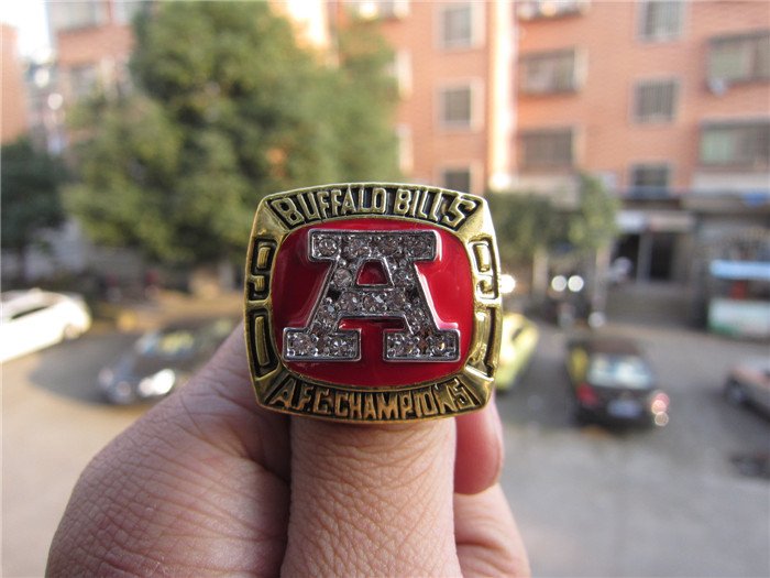 Free Shipping A.F.C Brass 1991 Buffalo Bills Championship Ring Solid Wholes
