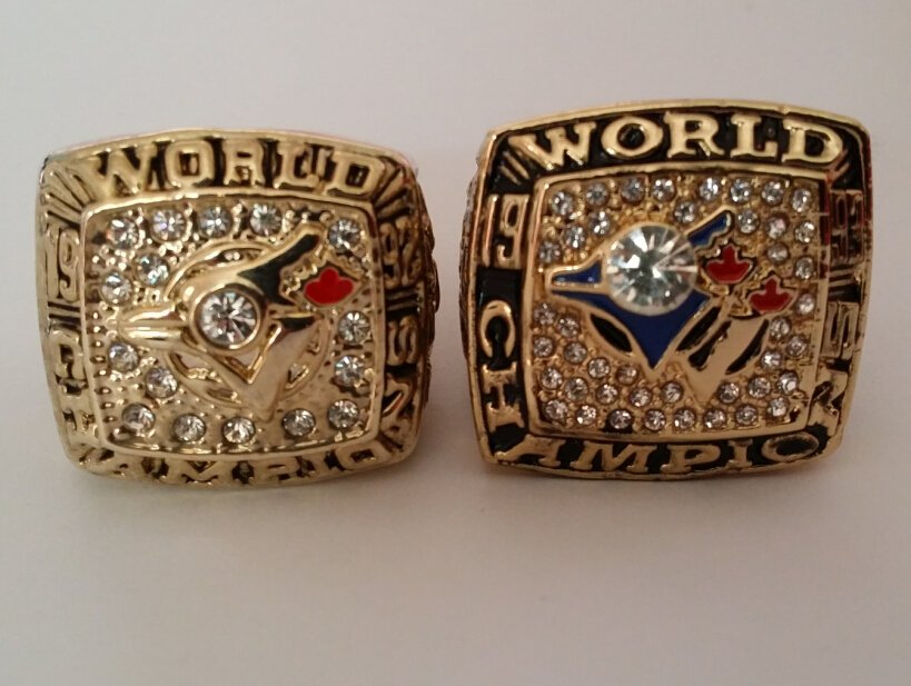 2pcs per set 1992 1993 Toronto Blue Jays championship rings set replica dro