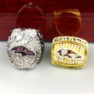 2pcs per set 2000 2012 Baltimore Ravens Championship rings replica drop shi