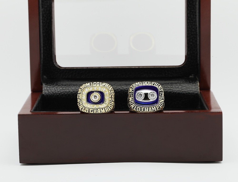One Set (2PCS) 1972 And 1973 Miami Dolphins Super Bowl Football Championshi