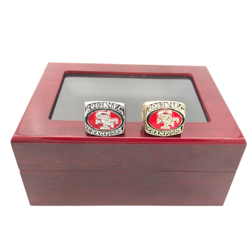 two pcs/set Replica Super Bowl NFC 2012 San Francisco 49ers Championship Ri