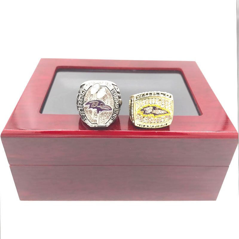 2 piece/set 2000 2012 Baltimore Ravens Super Bowl Replica Men Championship