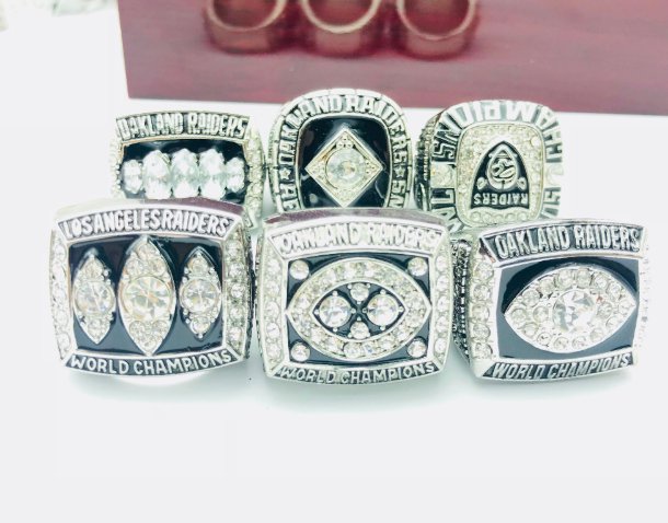 Hot sell A set Oakland raiders los angels raiders championship rings 6 pcs
