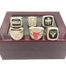 6 pcs/set 1991 1992 1993 1996 1997 1998 Bulls Basketball replica man Champio