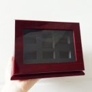 7 holes brown wooden rings standing display box