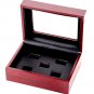 5 holes brown wooden ring display box for rings set