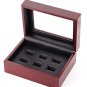 TIKIYOGI Championship Big Heavy Ring Display Wooden Box (6 Holes)