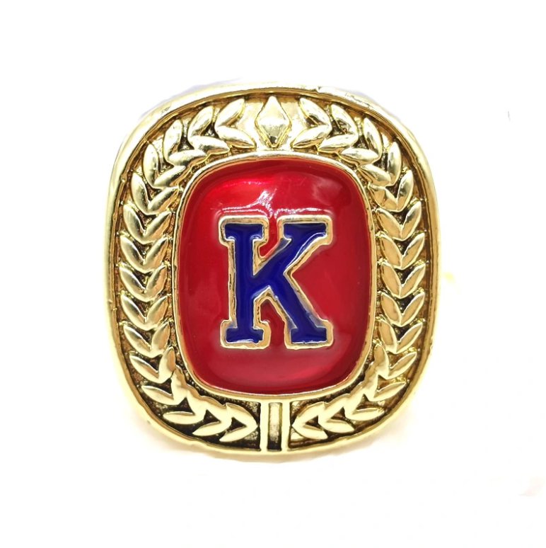 Kansas Jayhawks &acirc;��K&acirc;�� Letterman replica ring