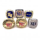 1922-1923-1952-1988-2008-2020 Kansas Jayhawks Fictitious Basketball Championship Ring-