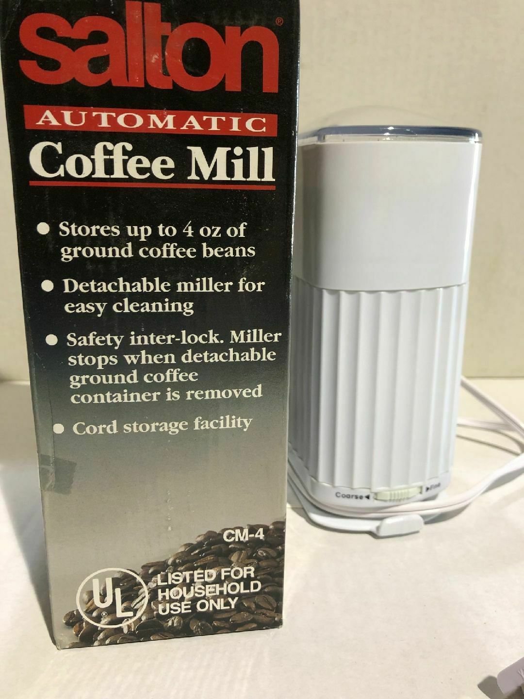 Salton Automatic Coffee Mill, Model CM4 WITH 12 OUNCES OF PREMIUM