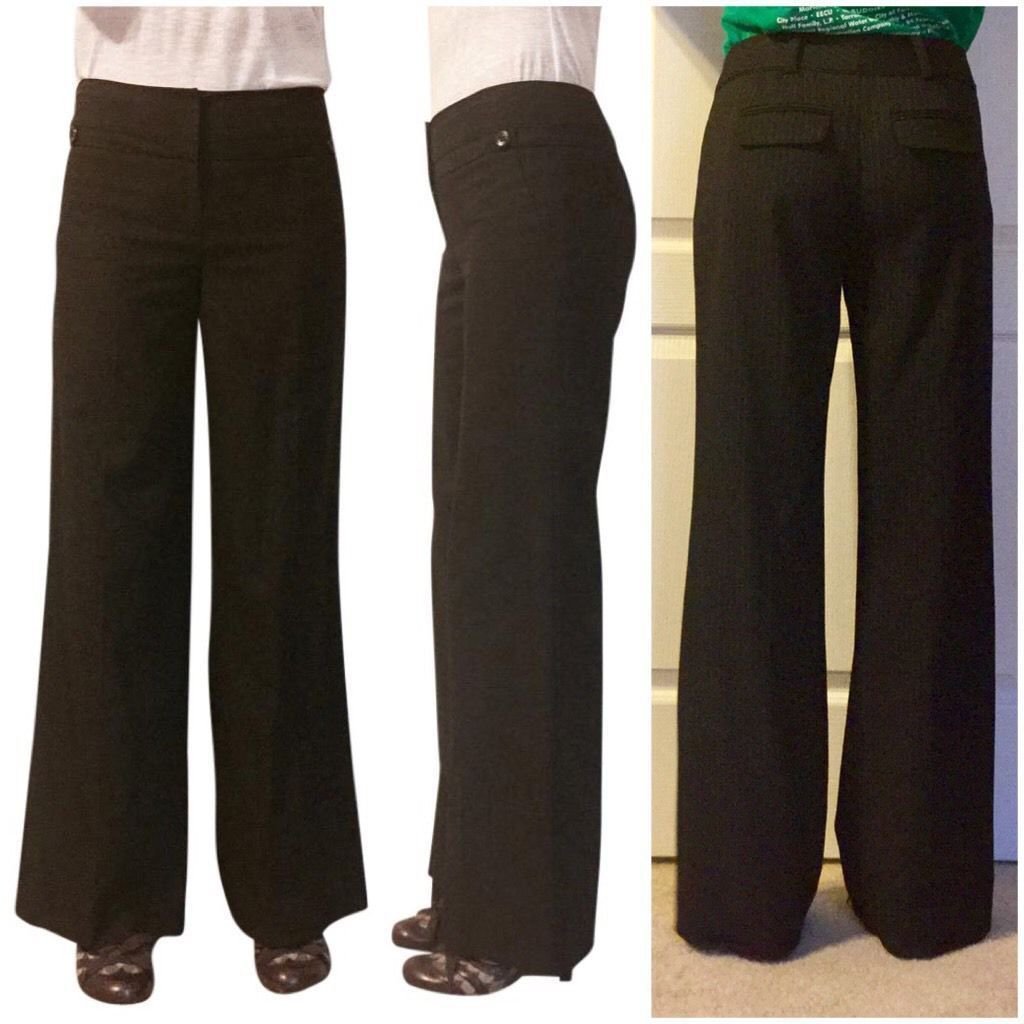 $199 Classiques Entier 00 Black Gray Check Plaid Trouser Wide Leg XXS Dress Pant