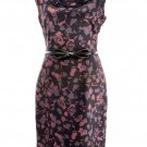 Classiques Entier 6 100% Silk Shift Dress Sleeveless Purple Black Ruffle Floral