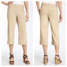 $128 4 Classiques Entier Beige Khaki Capri Sailor Button Linen Tan 22 Cropped