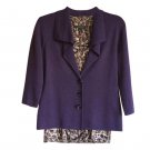 $198 XS Purple Classiques Entier Sweatercoat Jacket Cardigan Merino Wool Solid