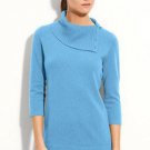 $189 XS Classiques Entier Atelier Light Blue Cashmere Sweater Turtleneck Collar