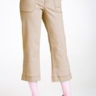 NWT $79 Sz 2P Jag Jeans Petites Carson Crop Baby Camel Khaki Cargo Capri Beige 2