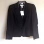 $199 NWOT Talbot's 2P Blazer Jacket Black Crepe V-Neck Double Button Italy USA 2