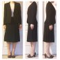 $199 NWOT Talbot's 2P Blazer Jacket Black Crepe V-Neck Double Button Italy USA 2