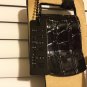 $38 NWT Steven by Steve Madden Black Croc Embossed Belt 1.5" x 34.5" S/M Leather