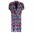 $165 0 Laundry by Shelli Segal V-Neck Striped Jersey Cap Sleeve Knot Blue Red