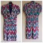 $165 0 Laundry by Shelli Segal V-Neck Striped Jersey Cap Sleeve Knot Blue Red