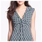 $165 0 Laundry by Shelli Segal V-Neck Striped Jersey Cap Sleeve Knot Blue Red